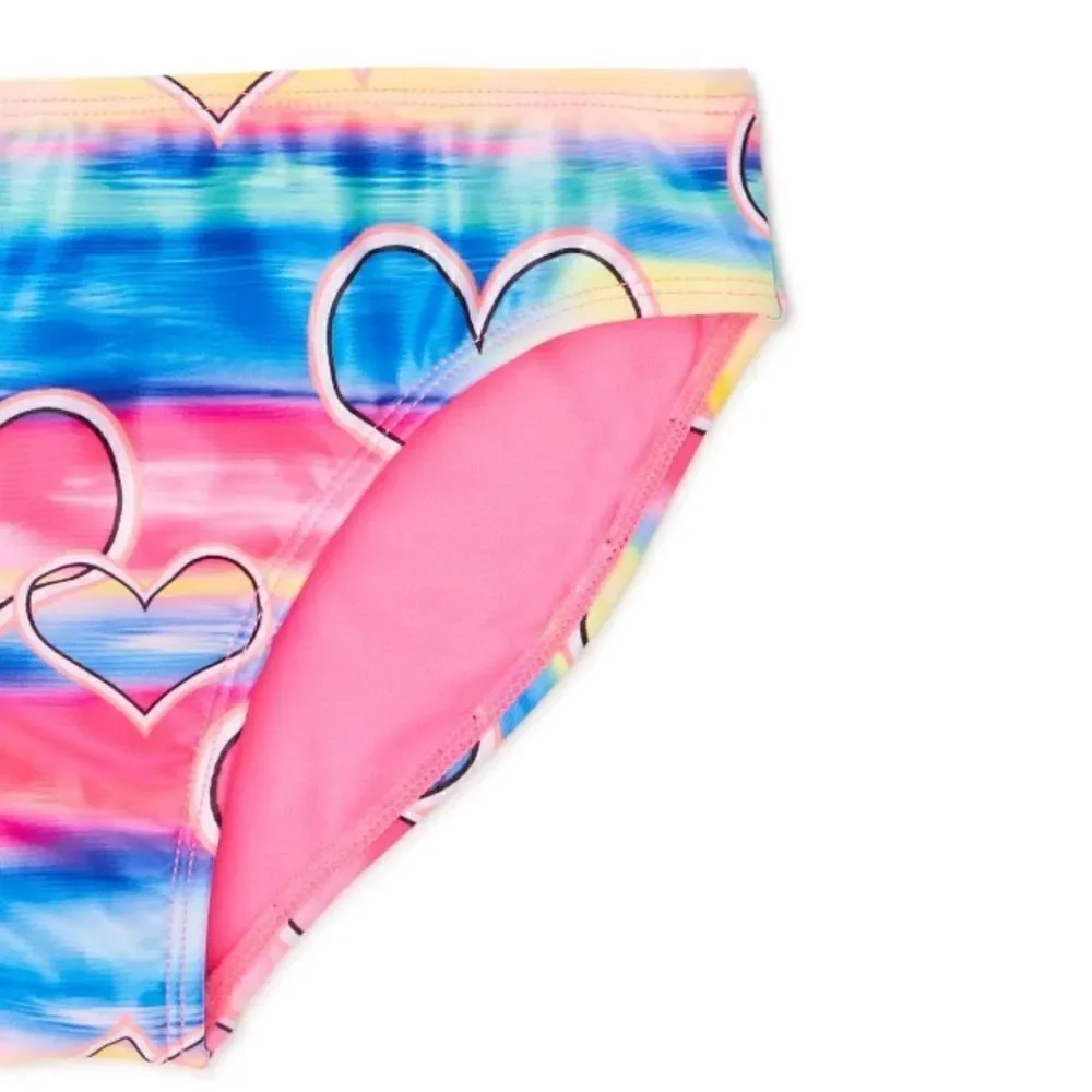 Girls Tie Dye Printed & Unicorn Bikini Swimsuit Bathing Suit 2-Pack Size L 10/12